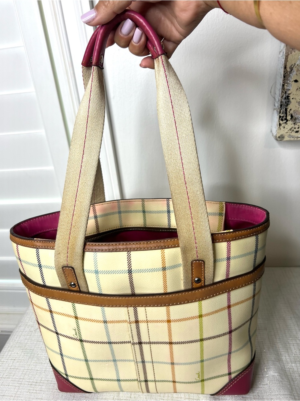 Coach Heritage Tattersall Tote Bag Plaid Pink Project Bag
F14790. - Picture 12 of 16